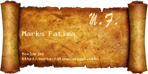 Marks Fatima névjegykártya